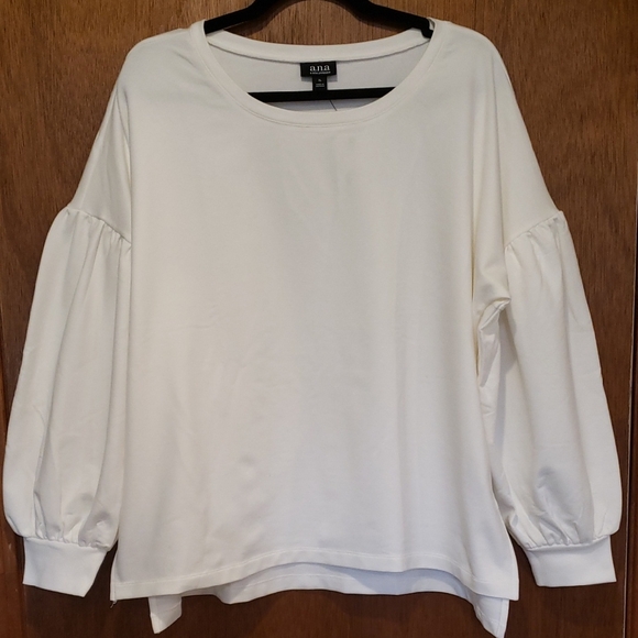 a.n.a Tops - a.n.a Women's Elegant Cream Puff Sleeve Top- XL